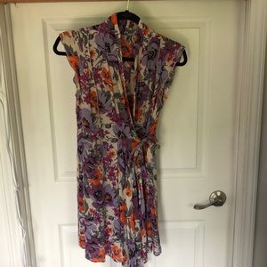 Anthropologie 100% silk wrap dress